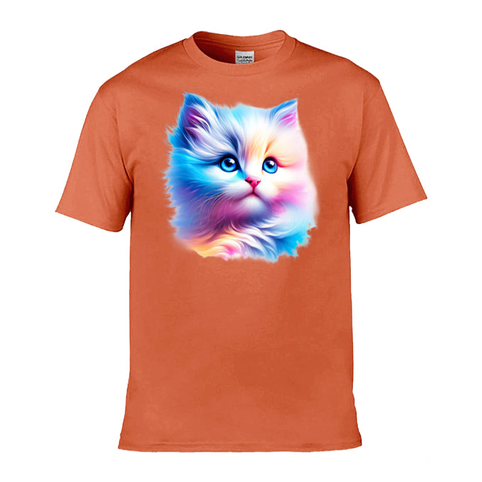 Mens T-Shirt (Gildan Softstyle 64000) - 10 Colours to choose from with Cute Kitten 1