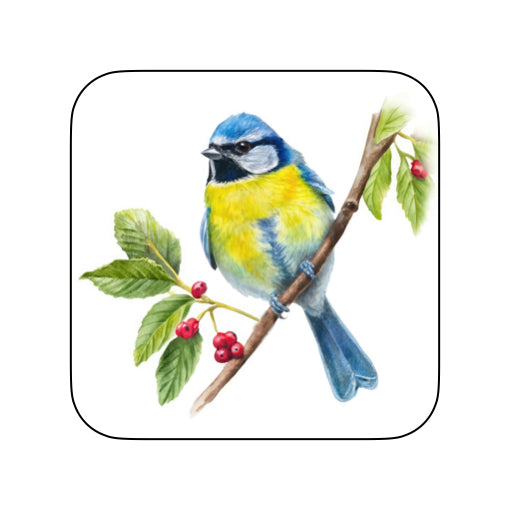 Coasters of Birds - Blue & Yellow