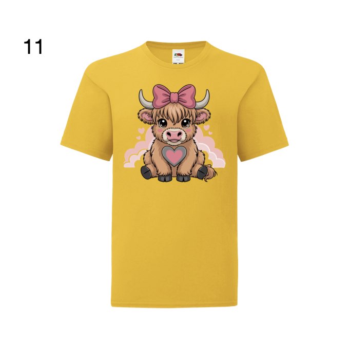 Kids - Christmas Cartoon Highland Cows - Images x7