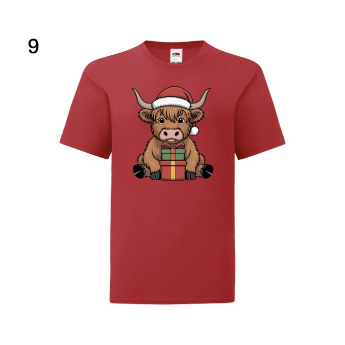 Kids - Christmas Cartoon Highland Cows - Images x7