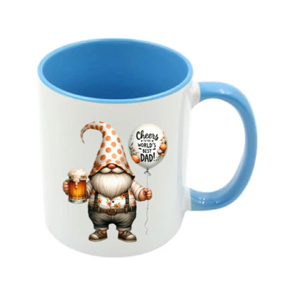 Mug - 11oz - Fathers Day - 'Cheers to the Worlds Best Dad' Gnome