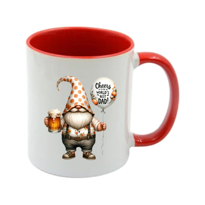 Mug - 11oz - Fathers Day - 'Cheers to the Worlds Best Dad' Gnome