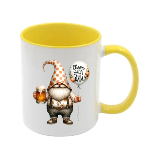 Mug - 11oz - Fathers Day - 'Cheers to the Worlds Best Dad' Gnome