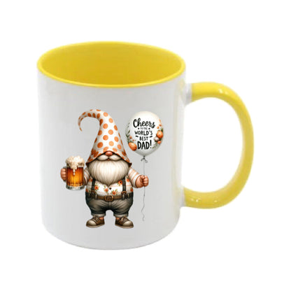 Mug - 11oz - Fathers Day - 'Cheers to the Worlds Best Dad' Gnome