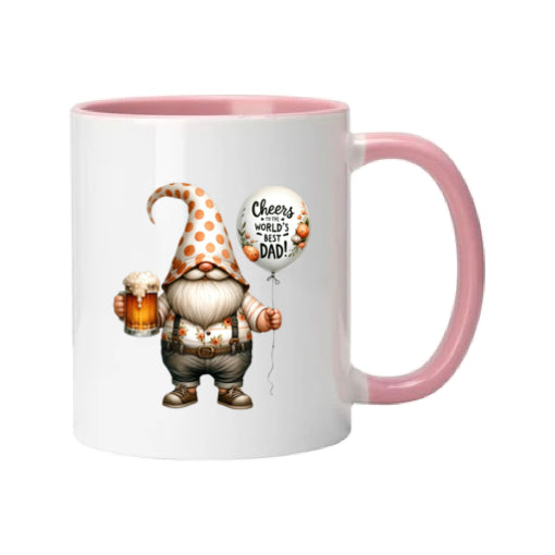 Mug - 11oz - Fathers Day - 'Cheers to the Worlds Best Dad' Gnome