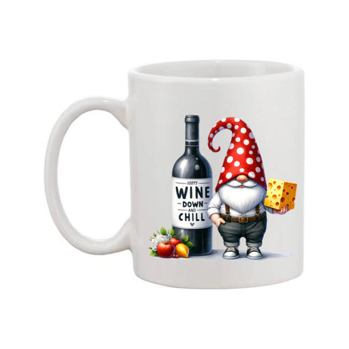 Mug - 11oz - Fathers Day - 'Happy Wine and Down Chill' Gnome