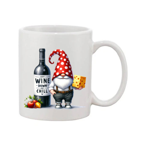 Mug - 11oz - Fathers Day - 'Happy Wine and Down Chill' Gnome