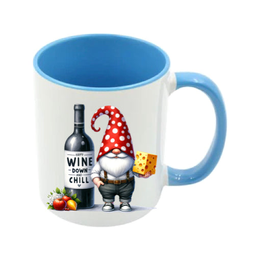 Mug - 11oz - Fathers Day - 'Happy Wine and Down Chill' Gnome