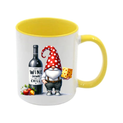 Mug - 11oz - Fathers Day - 'Happy Wine and Down Chill' Gnome