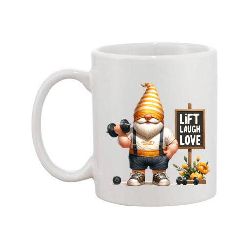 Mug - 11oz - Fathers Day - 'Lift Love Laugh' Gnome