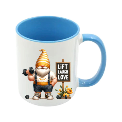 Mug - 11oz - Fathers Day - 'Lift Love Laugh' Gnome