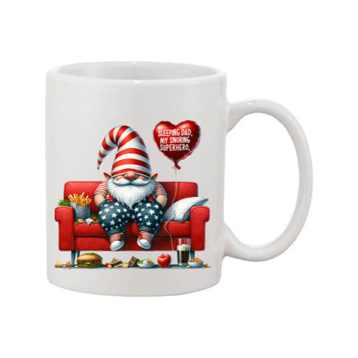 Mug - 11oz - Fathers Day - 'Sleeping Dad, My Snoring Hero' Gnome