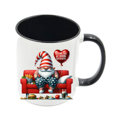 Mug - 11oz - Fathers Day - 'Sleeping Dad, My Snoring Hero' Gnome
