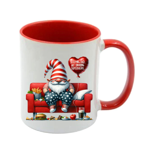 Mug - 11oz - Fathers Day - 'Sleeping Dad, My Snoring Hero' Gnome