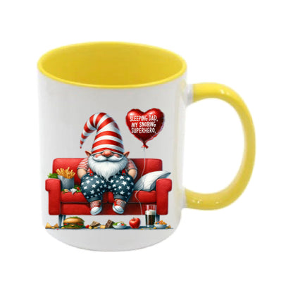 Mug - 11oz - Fathers Day - 'Sleeping Dad, My Snoring Hero' Gnome