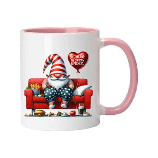 Mug - 11oz - Fathers Day - 'Sleeping Dad, My Snoring Hero' Gnome