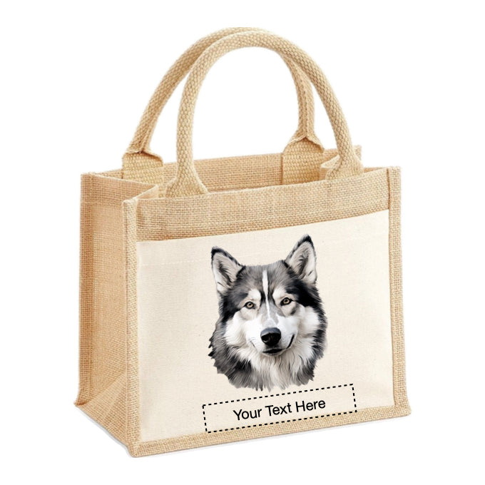 Jute Tote Bags - With 16 different images of Alaskan Malamute dogs