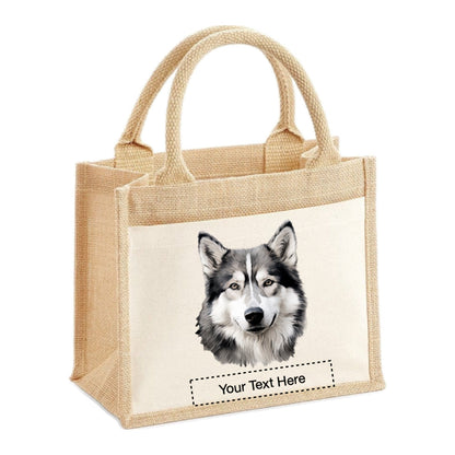 Jute Tote Bags - With 16 different images of Alaskan Malamute dogs