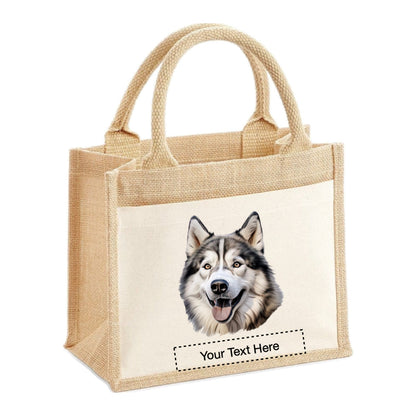 Jute Tote Bags - With 16 different images of Alaskan Malamute dogs