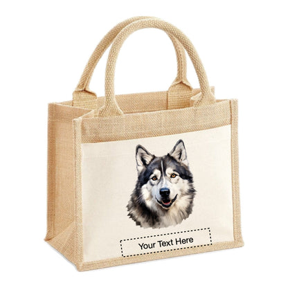 Jute Tote Bags - With 16 different images of Alaskan Malamute dogs