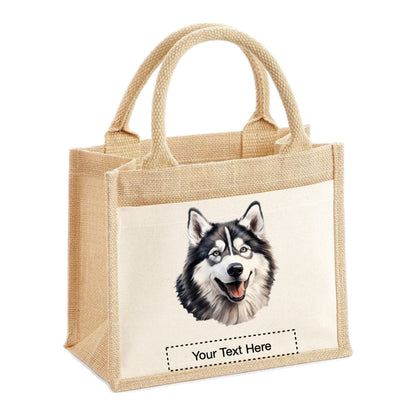Jute Tote Bags - With 16 different images of Alaskan Malamute dogs