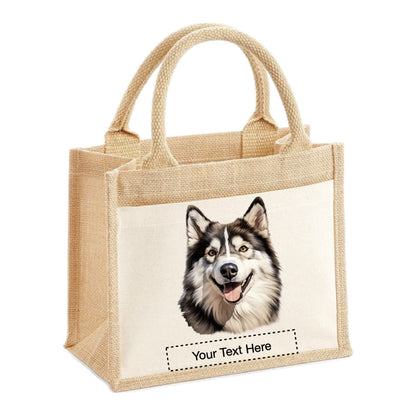Jute Tote Bags - With 16 different images of Alaskan Malamute dogs