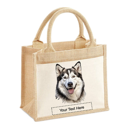 Jute Tote Bags - With 16 different images of Alaskan Malamute dogs