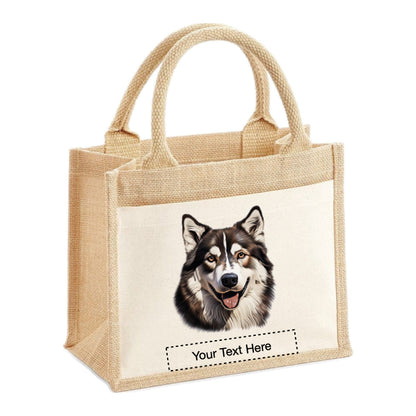 Jute Tote Bags - With 16 different images of Alaskan Malamute dogs