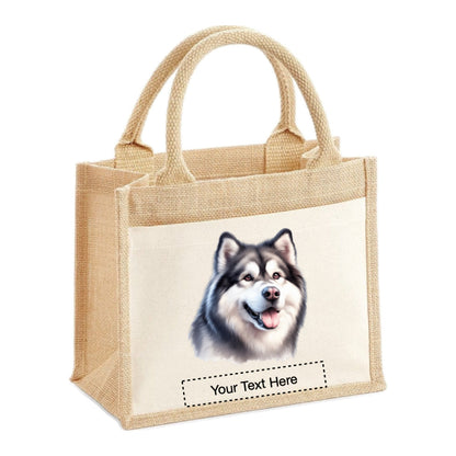 Jute Tote Bags - With 16 different images of Alaskan Malamute dogs