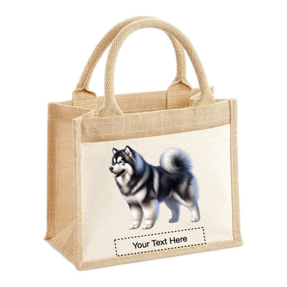 Jute Tote Bags - With 16 different images of Alaskan Malamute dogs