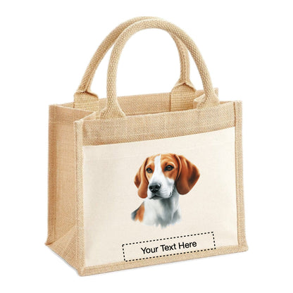 Jute Tote Bags - With 4 different images of American Foxhound dogs