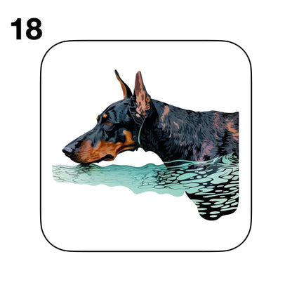 Coasters - 42x different images of Doberman dog breed
