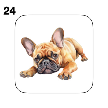 Coasters - 52x different images of French Bulldog breed