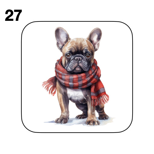 Coasters - 52x different images of French Bulldog breed