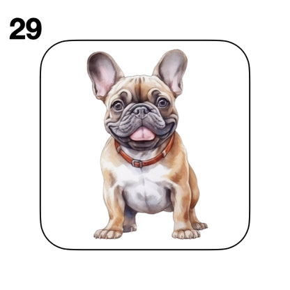 Coasters - 52x different images of French Bulldog breed