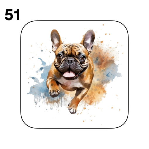 Coasters - 52x different images of French Bulldog breed