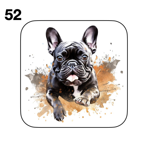 Coasters - 52x different images of French Bulldog breed