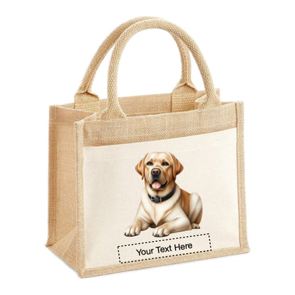Jute Tote Bags - With 13 different images of Labrador dogs standing and sitting
