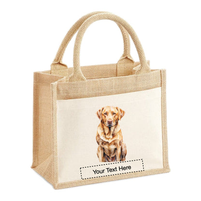Jute Tote Bags - With 13 different images of Labrador dogs standing and sitting