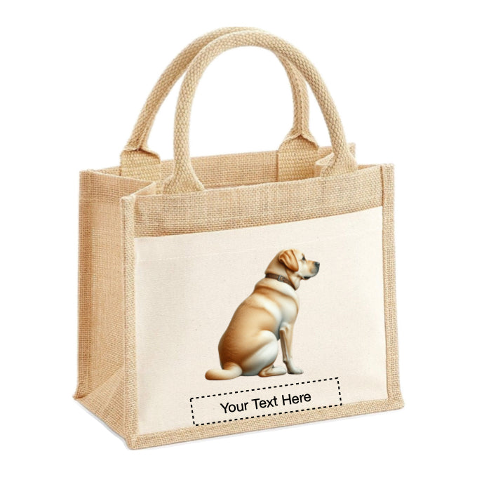 Jute Tote Bags - With 13 different images of Labrador dogs standing and sitting