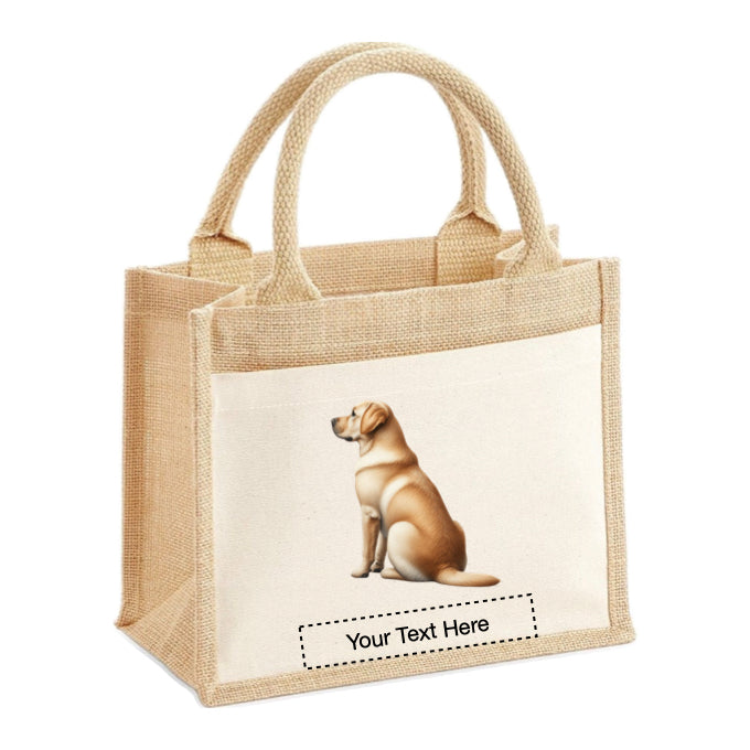 Jute Tote Bags - With 13 different images of Labrador dogs standing and sitting
