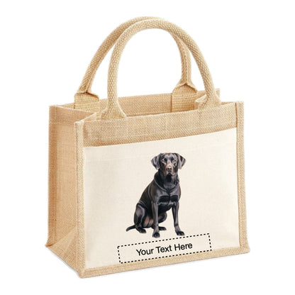 Jute Tote Bags - With 13 different images of Labrador dogs standing and sitting