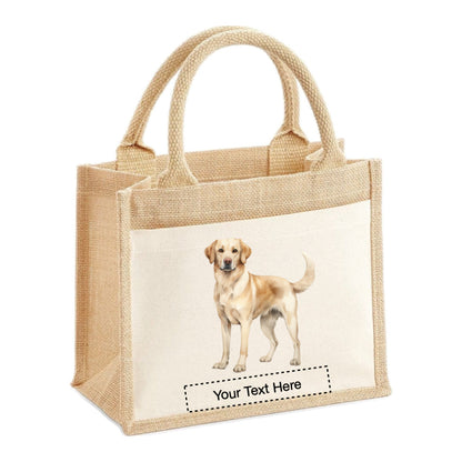 Jute Tote Bags - With 13 different images of Labrador dogs standing and sitting