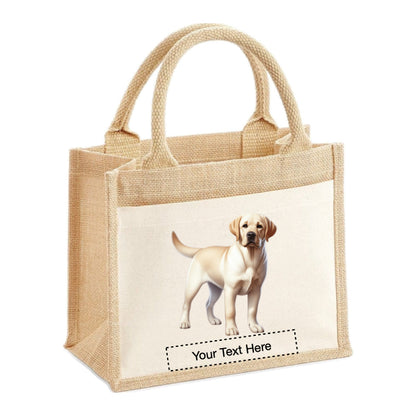 Jute Tote Bags - With 13 different images of Labrador dogs standing and sitting