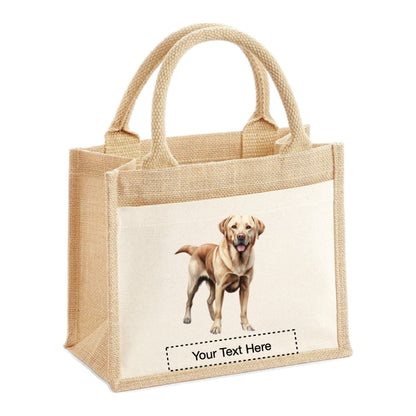 Jute Tote Bags - With 13 different images of Labrador dogs standing and sitting