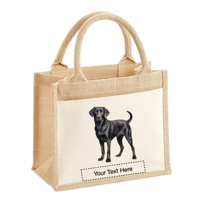 Jute Tote Bags - With 13 different images of Labrador dogs standing and sitting