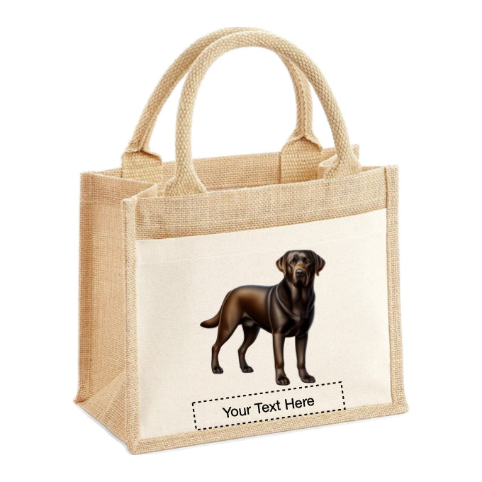 Jute Tote Bags - With 13 different images of Labrador dogs standing and sitting