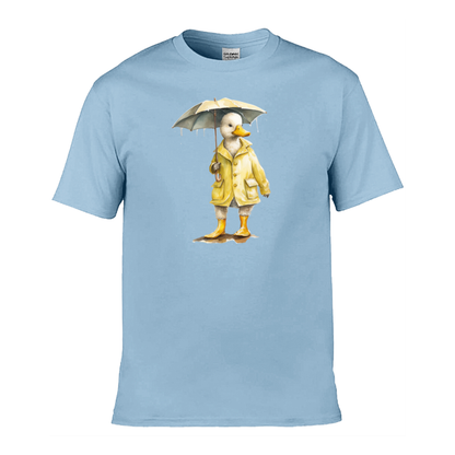 Mens T-Shirt (Gildan Softstyle 64000) - 11 Colours to choose from with a Duck Holding an Umbrella 2