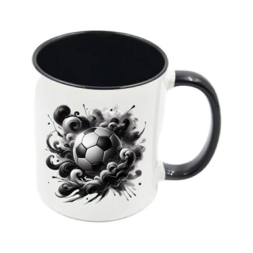 Mug - 11oz - Sports - Black Paint Splashed Football