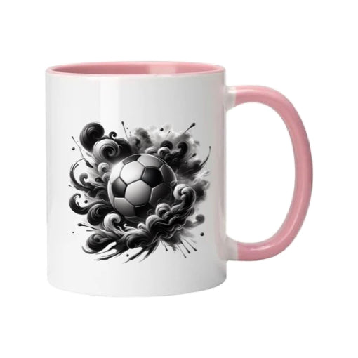 Mug - 11oz - Sports - Black Paint Splashed Football